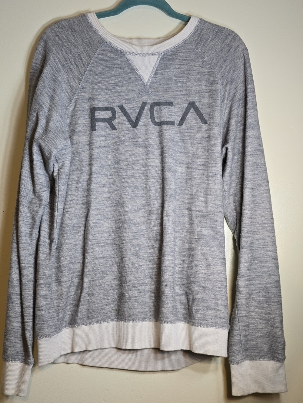 RVCA Heather Gray Crewneck Sweatshirt with Logo